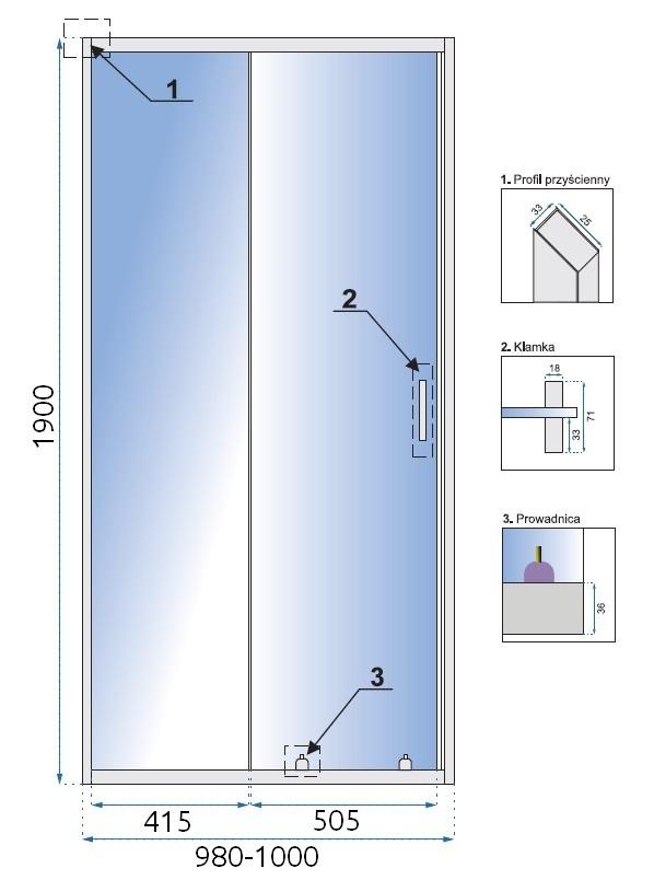 Dušo durys REA Slide Pro 100 - 150 cm