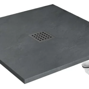 Dušo padėklas Rock Grey su sifonu 90x90, 90x120, 80x100, 80x120 cm - Image 2
