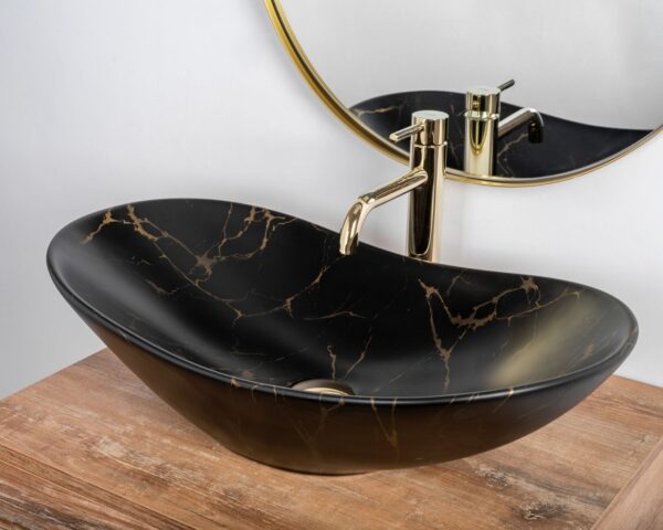 Praustuvas  ROYAL Black MARBLE MAT - Image 2