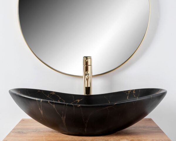 Praustuvas  ROYAL Black MARBLE MAT - Image 3