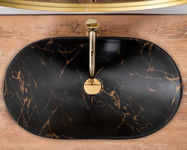 Praustuvas  ROYAL Black MARBLE MAT - Image 4