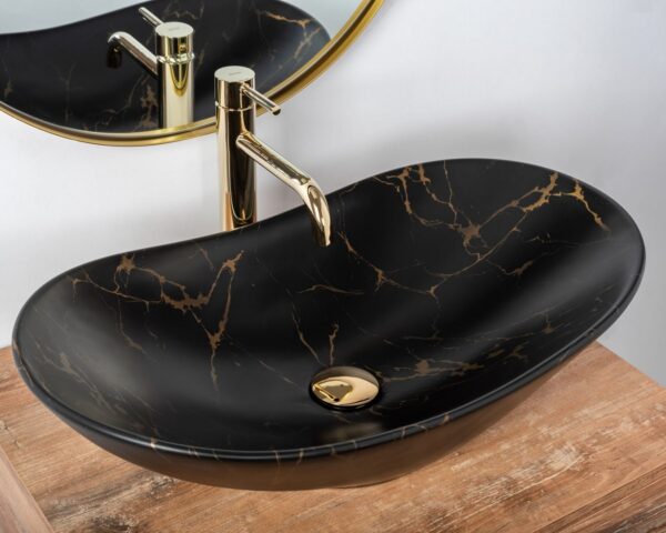 Praustuvas  ROYAL Black MARBLE MAT - Image 5