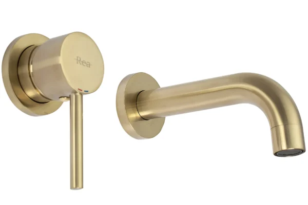 Praustuvo maišytuvas  Rea Lungo Brushed Gold + box potinkinis - Image 5