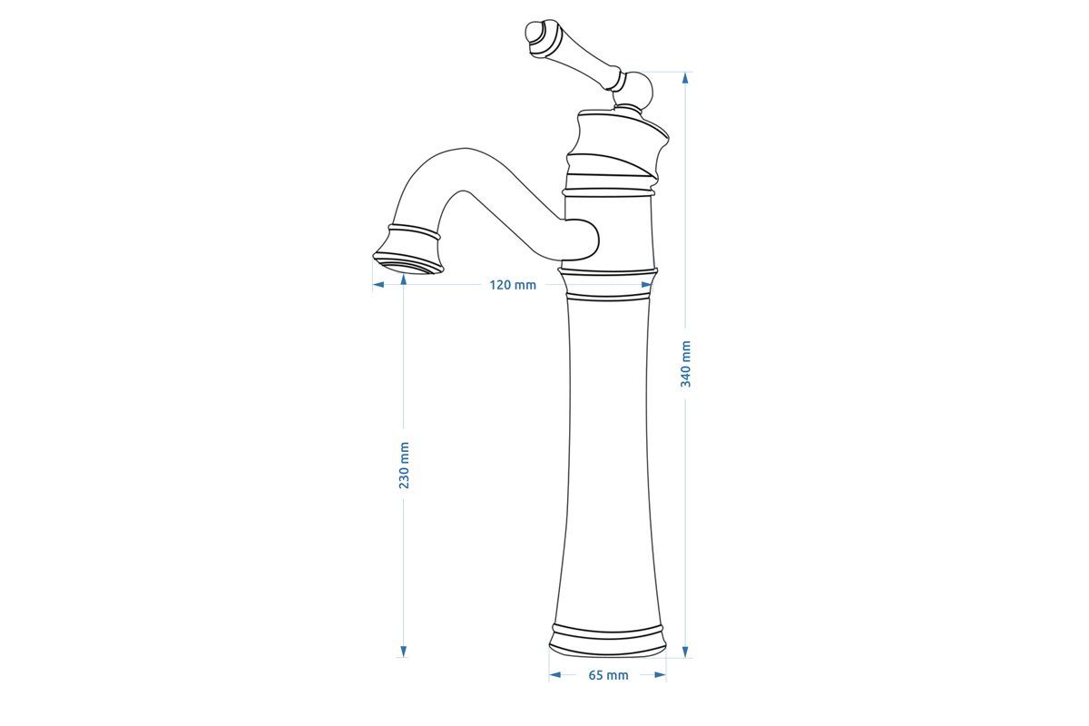 Praustuvo maišytuvas Rea Vintage Old Black 34 - Image 6