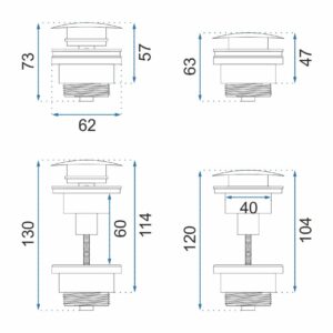 Universalus Praustuvo dangtelis Rea Klik-klak Juodas metalizuotas - Image 4
