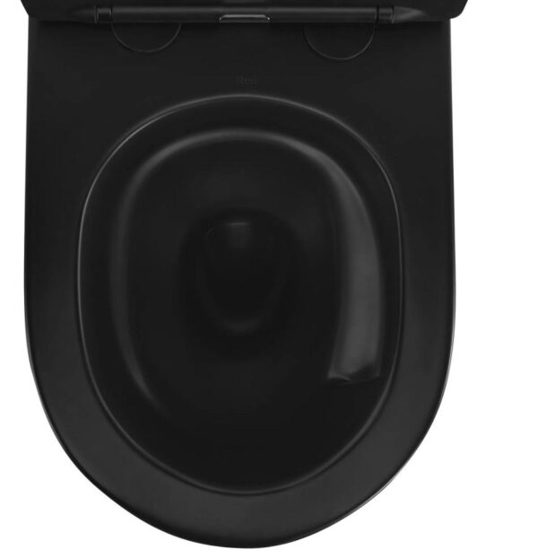 Unitazas Rea Carlo Black Matt TORNADO Rimless su lėtai nusileidžiančiu dangčiu - Image 2