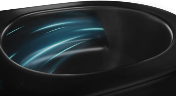 Unitazas Rea Carlo Black Matt TORNADO Rimless su lėtai nusileidžiančiu dangčiu - Image 3